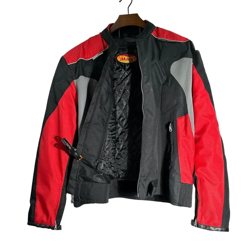 Mas Leather Men's Motorcycle Waterproof Cordura Padded Lined Heavy‎ Jacket 4XL